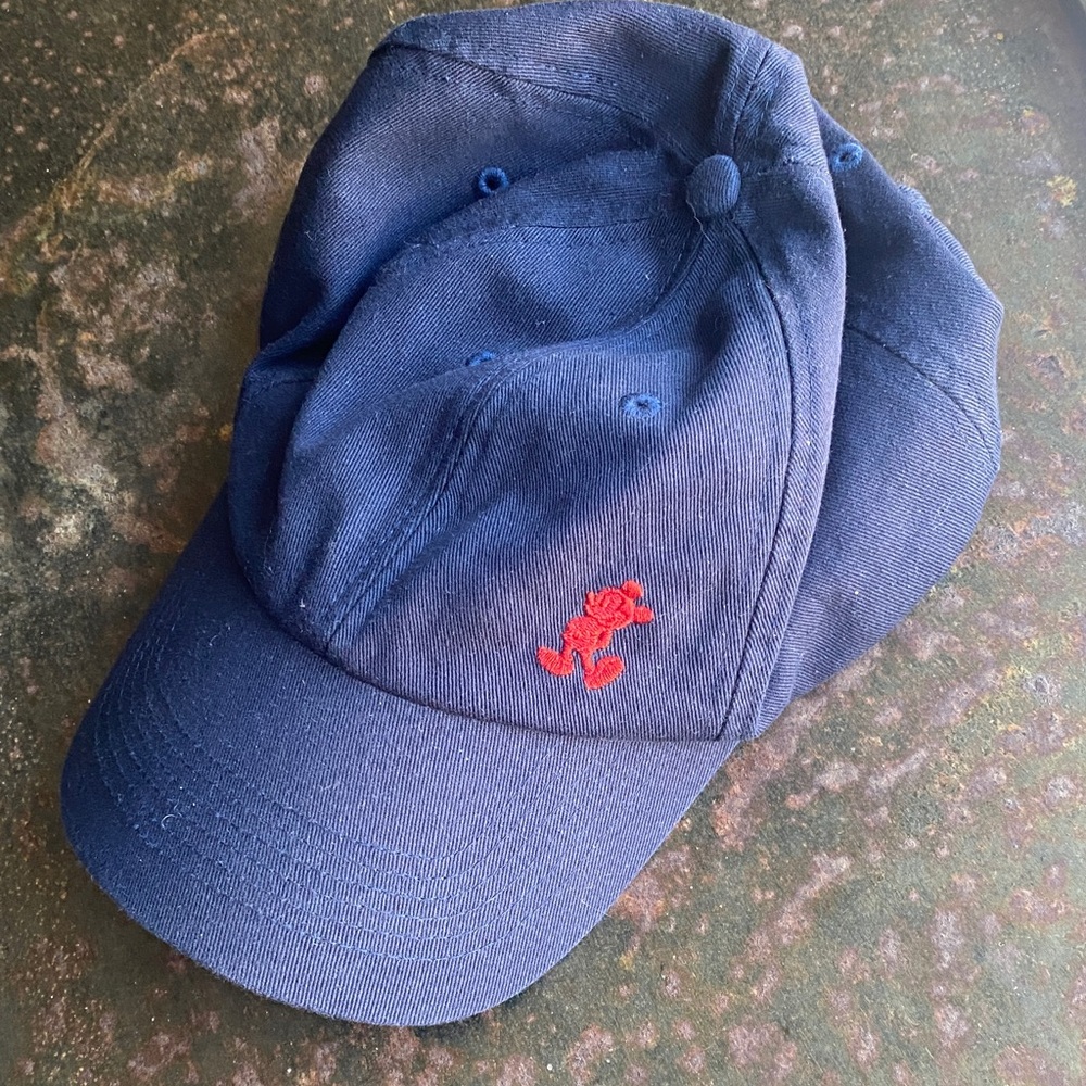 Disney Parks Unisex Navy Cap w/ Red Embroidered Mickey Mouse. Adjustable Strap